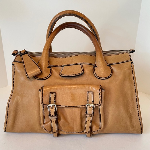 Chloe Edith Large Hand Bag Brown Leather - Picture 3 of 13